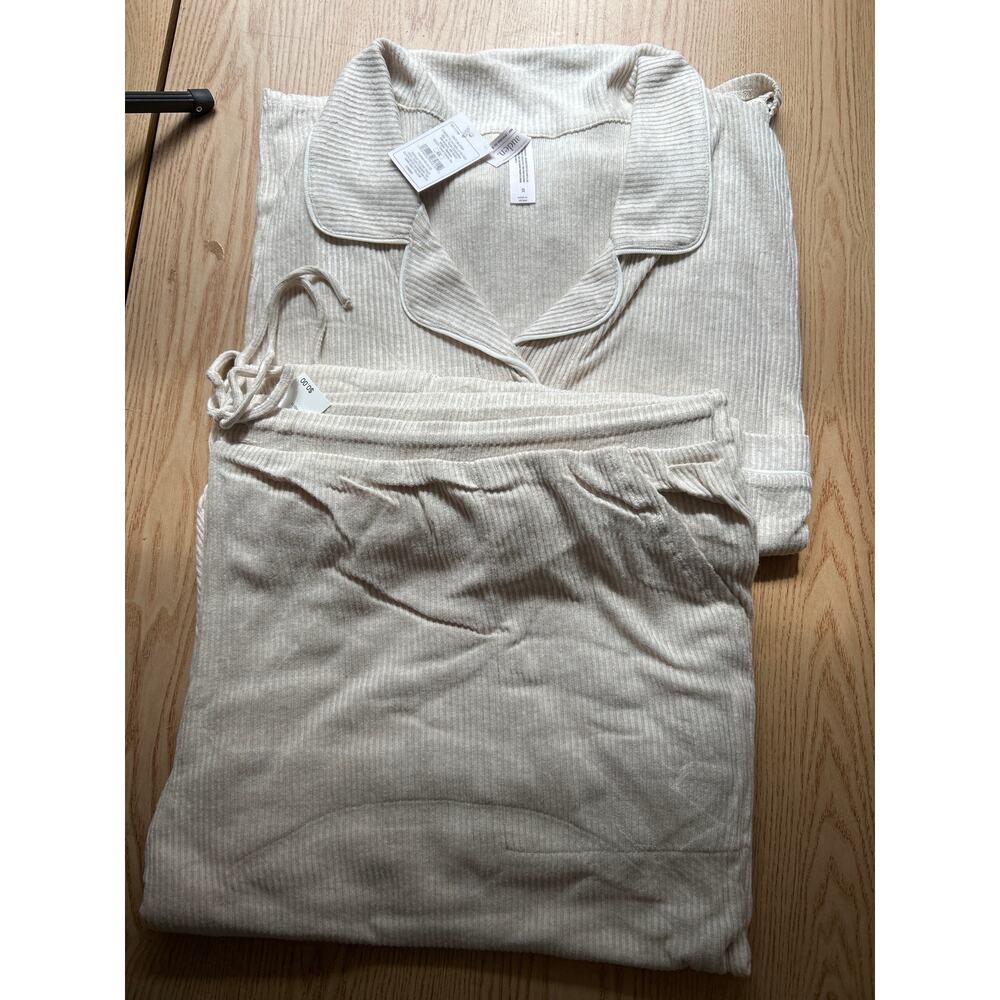 New Women's 2pc Auden Shirt & Pants Pajamas Rayon Spandex Stretchy Oatmeal 4X - Picture 4 of 9